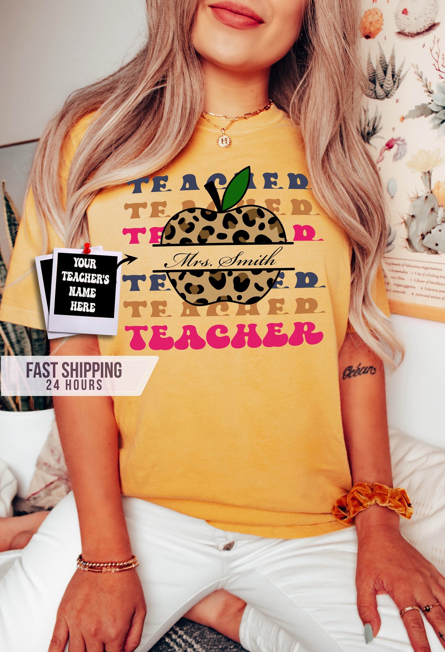 Custom Teacher Tshirt, Personalized gifts, Custom Tshirt, Teacher Gifts, Apple Teacher Shirt, Teacher Shirt, Custom Gift, Apple Shirt