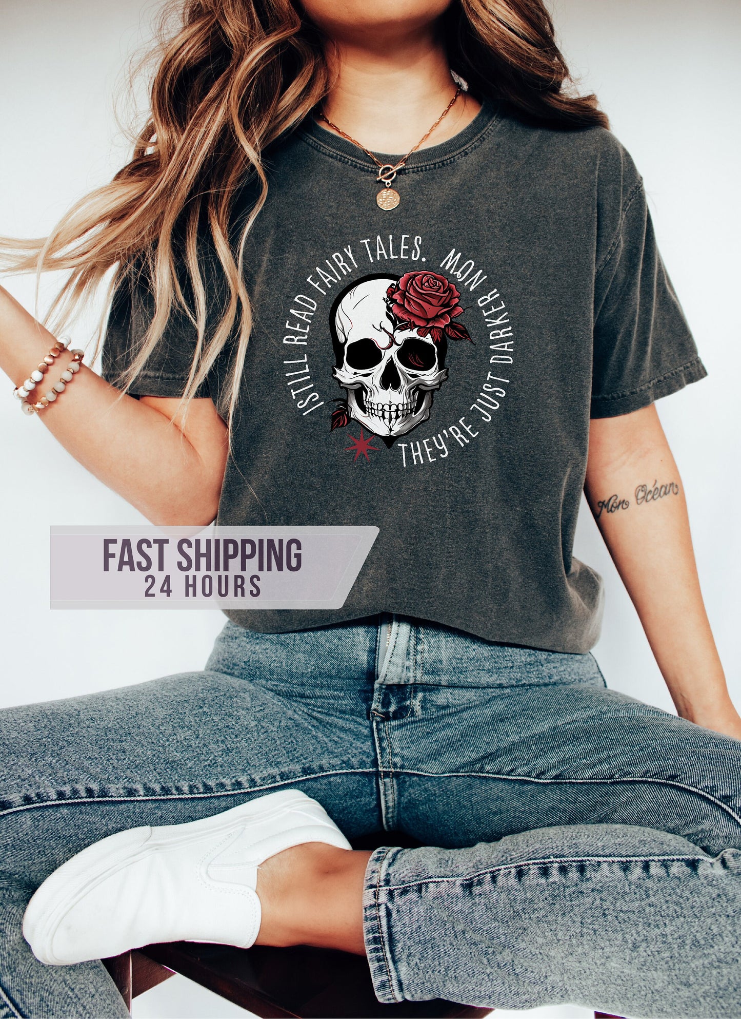 I Still Read, Fairy Tales, They're Just Darker Now Tshirt, Skull Tshirt, Dark Romance Books,Book Lover Gifts, Bookish Tee, Romance Lover Tee
