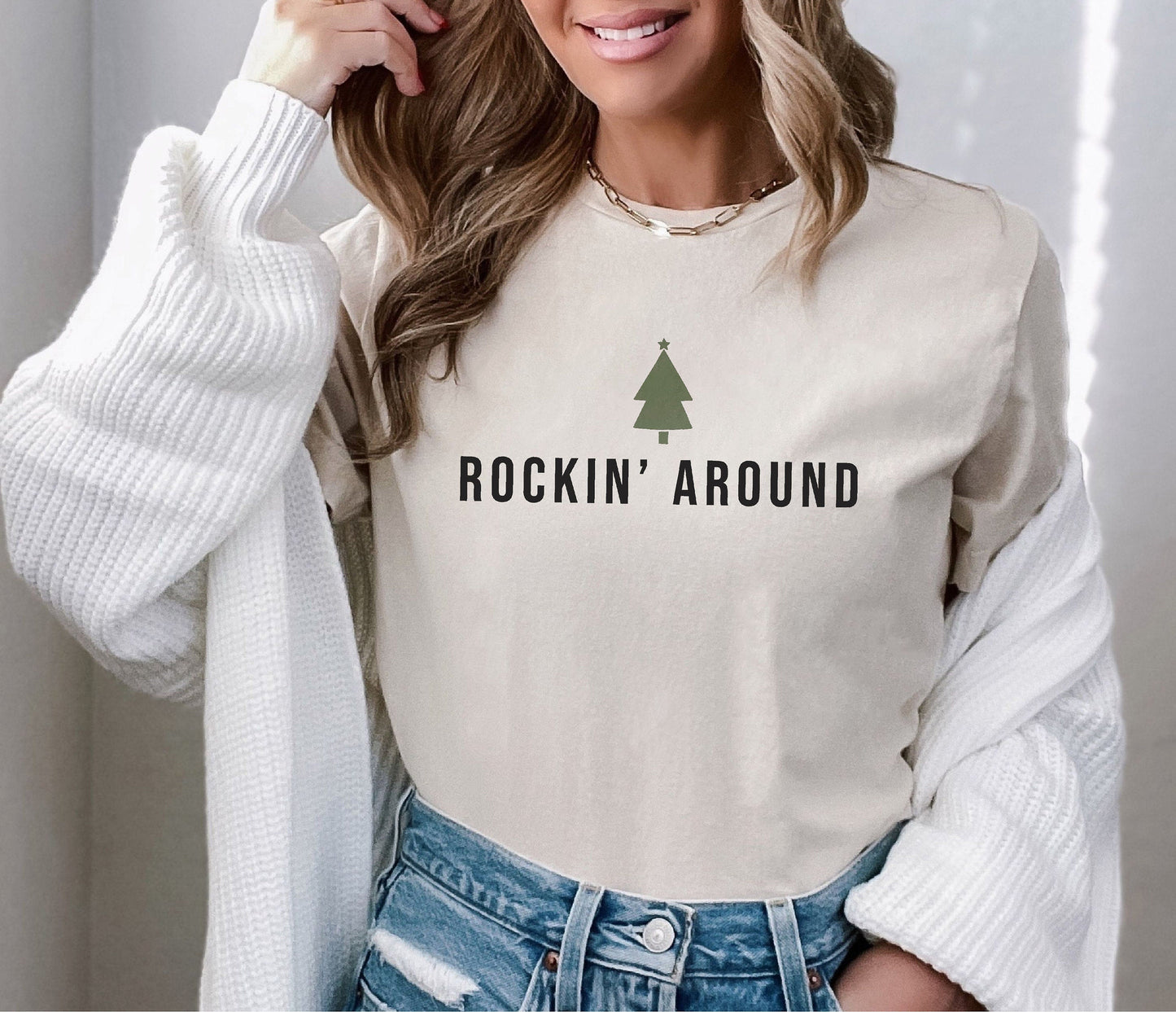 Rockin Around Tshirt, Christmas Tree Shirt, Christmas Shirt, Holiday Shirt, Christmas Gifts, Cute Christmas Shirt, Winter Shirt,Gift for Him