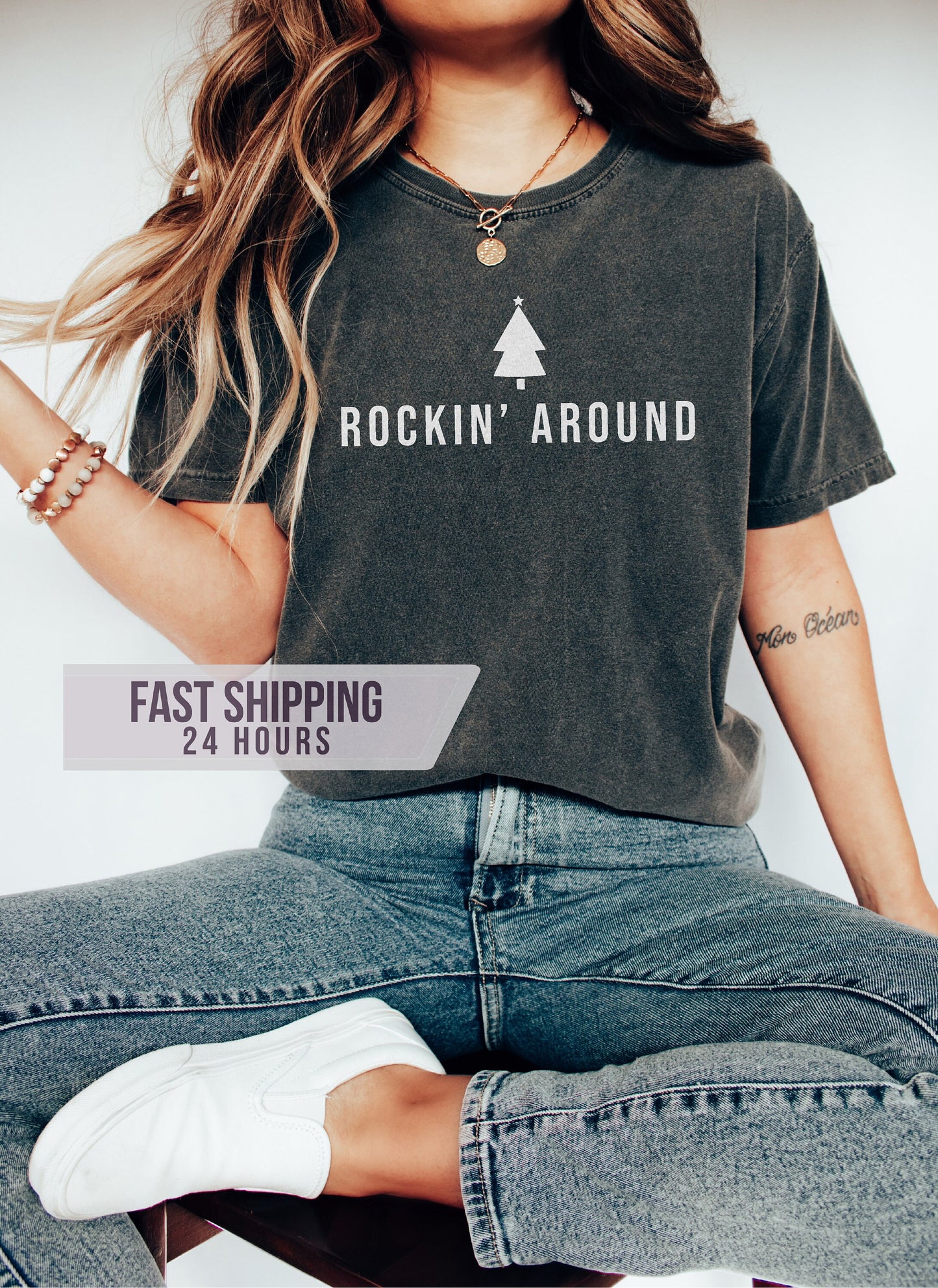 Rockin Around Tshirt, Christmas Tshirt, Christmas ,Holiday Shirt, Christmas Gifts, Winter Shirt, Christmas Tree Shirt, Christmas Shirt