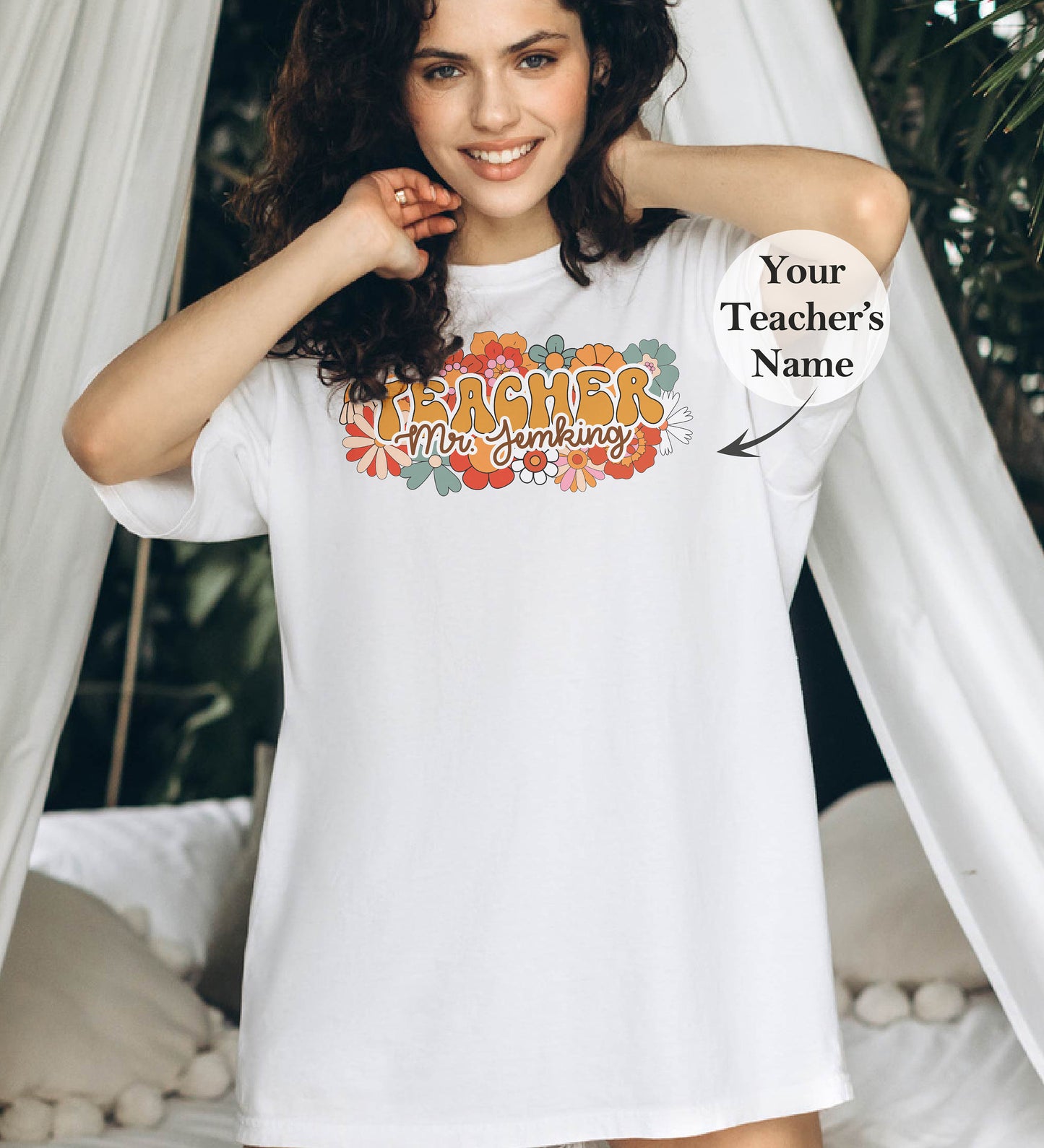 Custom Flower Teacher Shirt, Teacher Shirt, Custom Shirt, Flower Shirt, Personalized Gifts, Custom Gift, Flower Teacher
