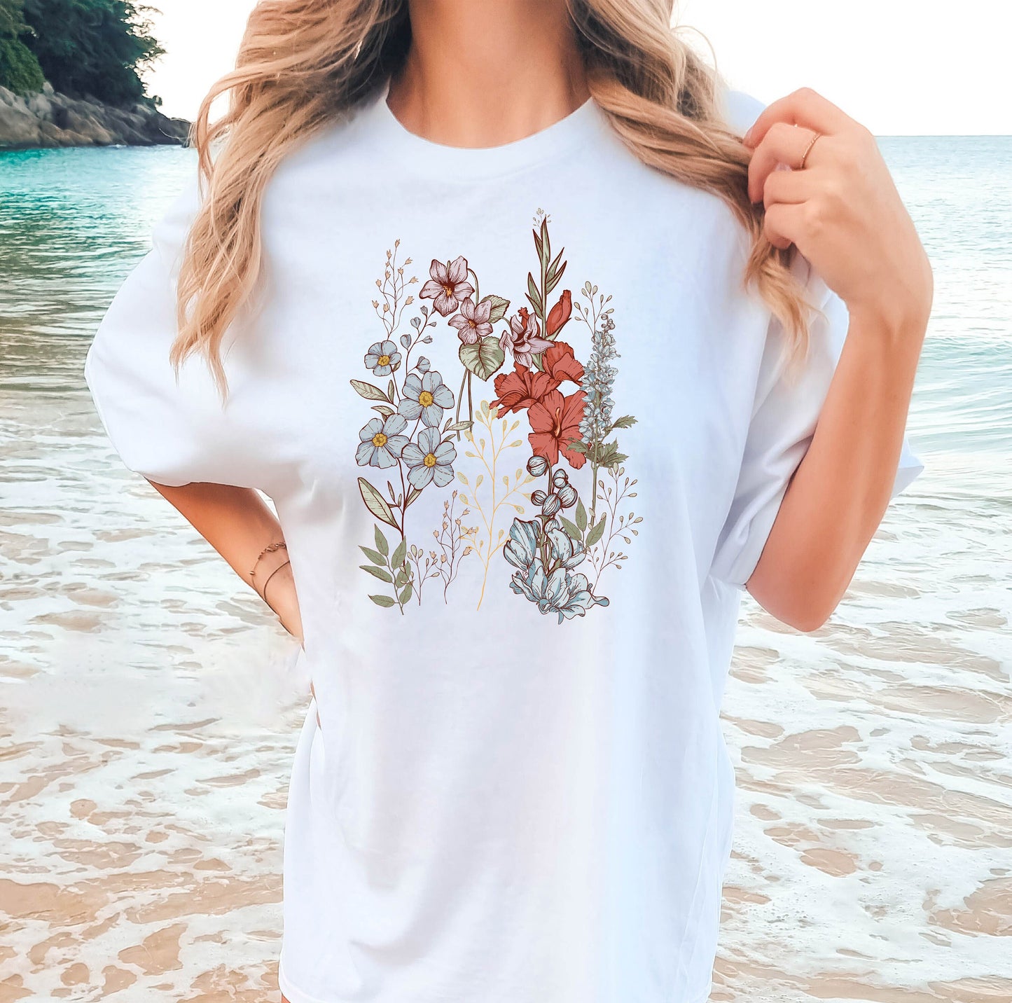 Pressed Flowers Tshirt, Flower Shirt, Botanical Shirt, Wildflowers Shirt, Flower Girl Shirt,flower Shirt, Flower Girl Gifts