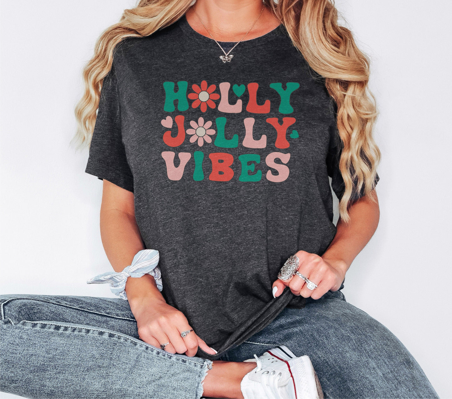 Holly Jolly Vibes Tshirt, Merry Shirt, Christmas Tshirt, Christmas Shirt, Christmas Tree Gift, Christmas Tshirt, Christmas Gifts
