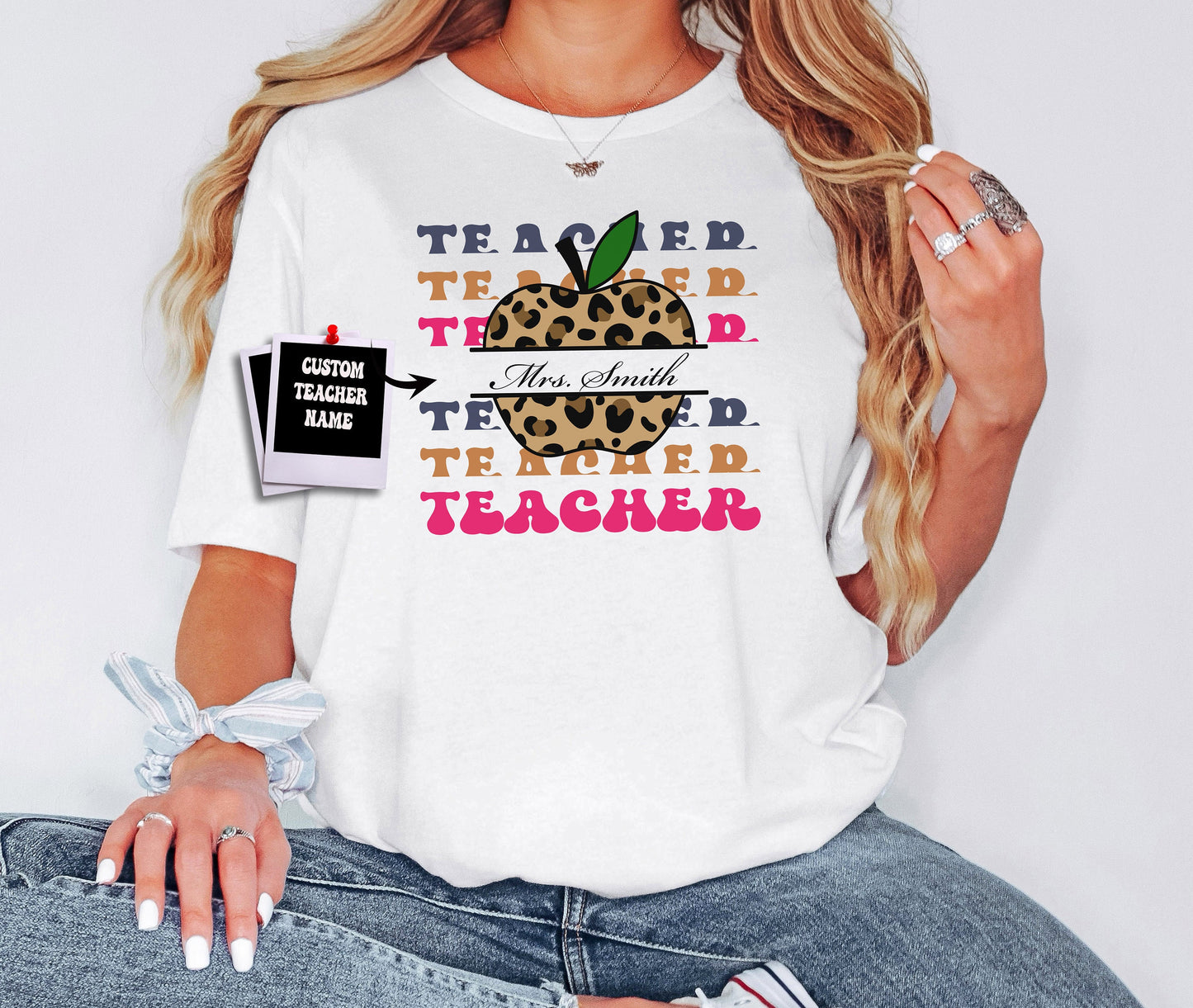 Custom Teacher Tshirt, Apple Teacher Shirt, Personalized gifts, Custom Tshirt, Teacher Gifts, Teacher Shirt, Custom Gift, Apple Shirt