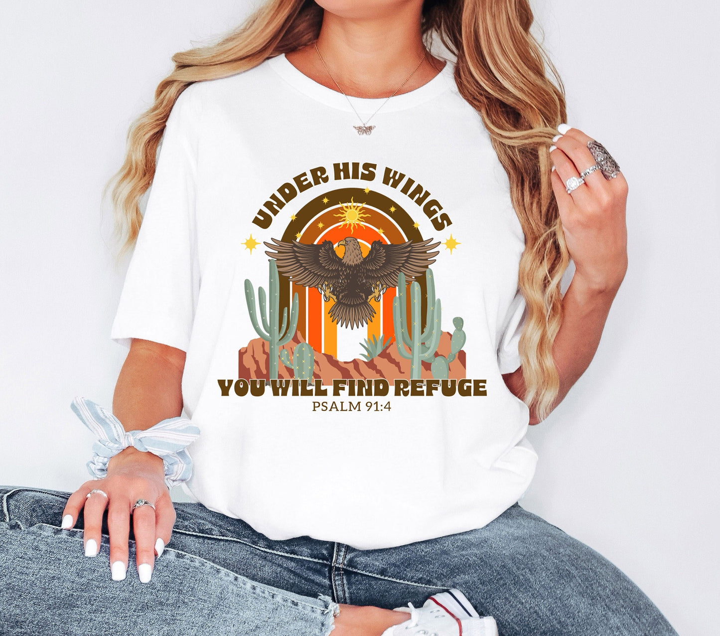 Under His Wings You Will Find Refuge Shirt, Bible Verse Shirt, Western Christian Shirt, Religious Shirt, Bible Shirt, Christian Gift