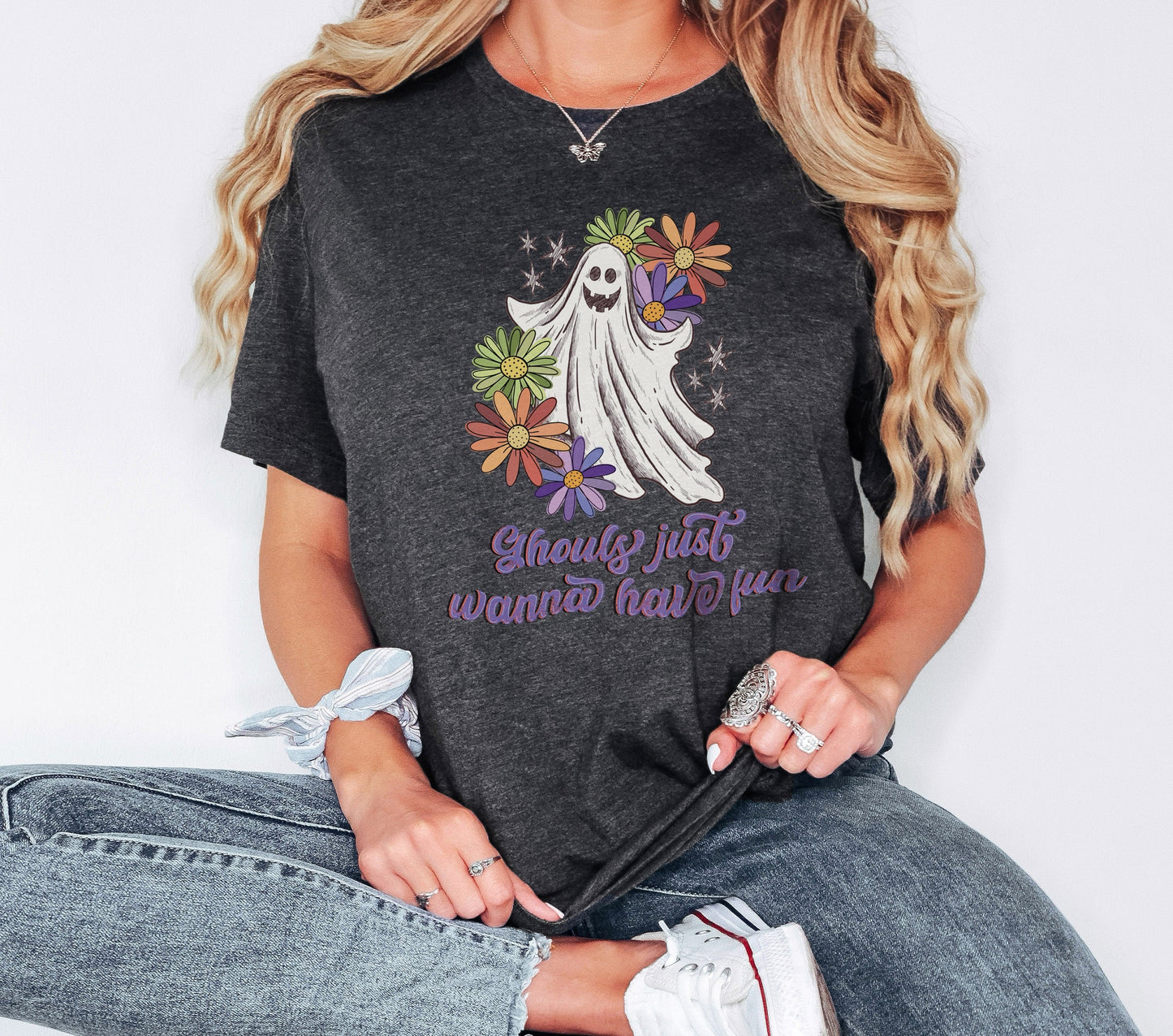 Ghouls Just Wanna Have Fun Tshirt, Cute Ghost Shirt, Halloween Shirt, Ghost Shirt, Flower Shirt, Halloween Gifts, Shirt