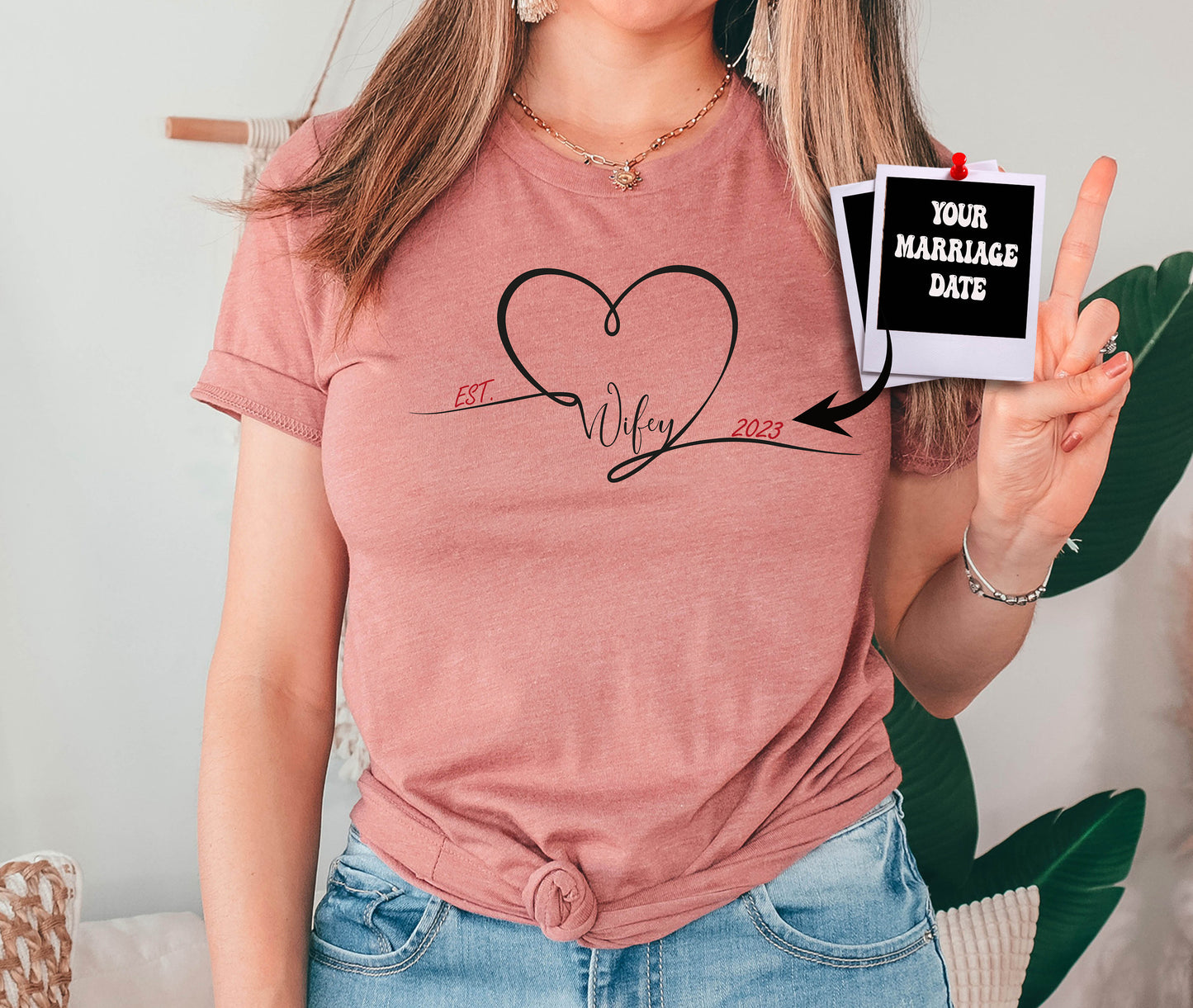 Custom Wifey Tshirt, Wedding Shirt, Anniversary Tee, Gift From Husband, Personalized Gifts, Bridal Shower Gift, Bride Shirt, Custom Gift