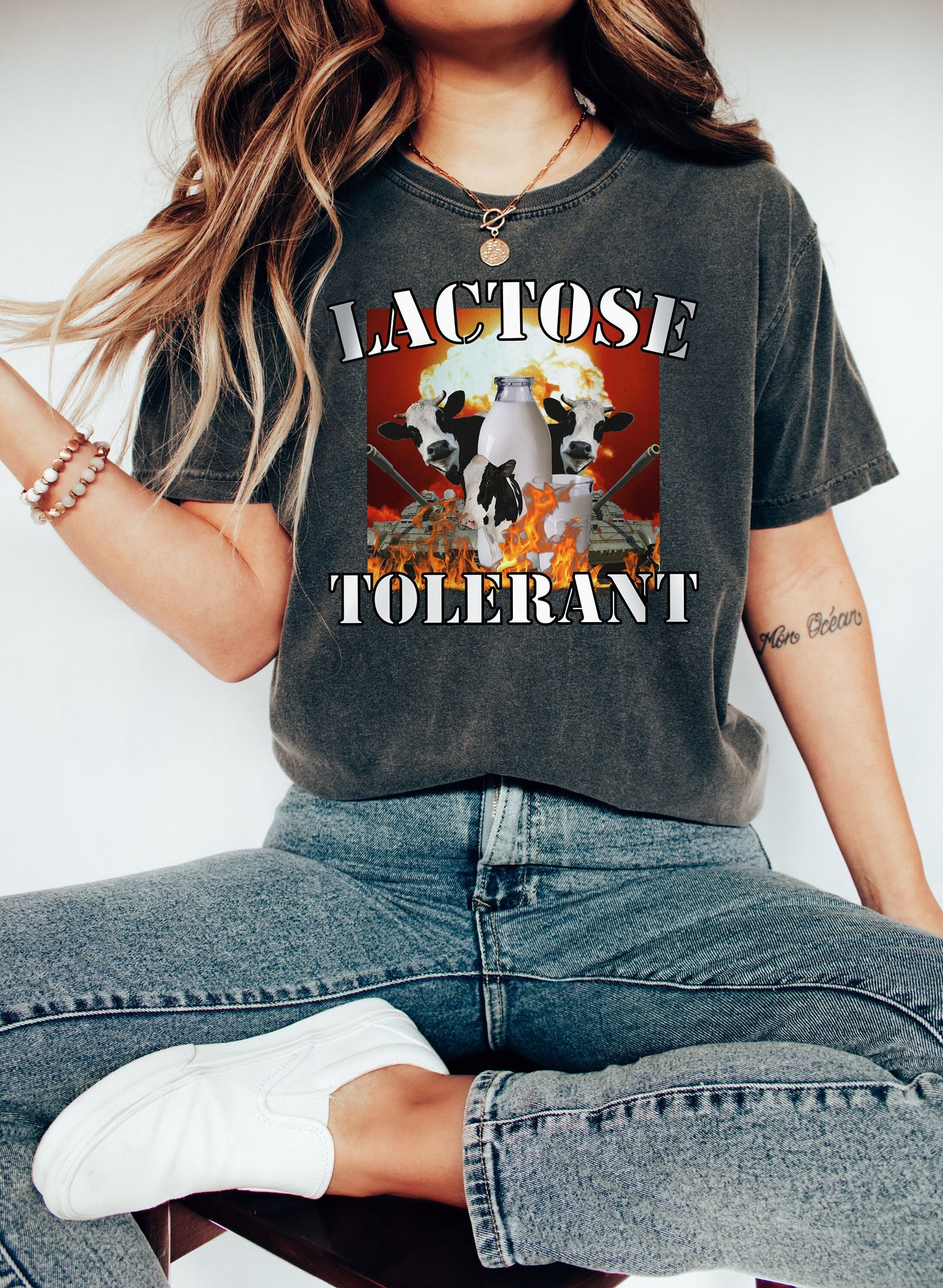 Lactose Tolerant Tshirt, Weird Shirt, Sarcastic Shirt, Ironic Shirt, Meme Shirt, Funny Gift, Funny Meme Shirt, Oddly Specific Shirt