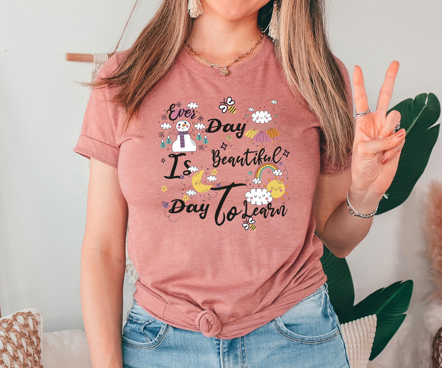 t's A Beautiful Day To Learn Shirt, Teacher Shirt, Back To School Shirt, 1st Day of School Shirt,Teachers Day Gift,Teacher Gift,Gift for Her