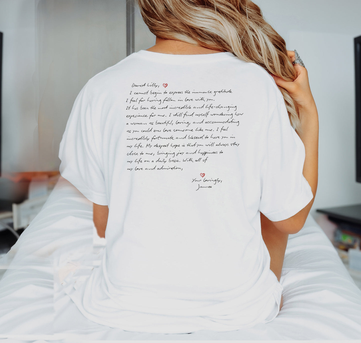 Custom Letter from photo or Text, Valentine's Day gift, Birthday Gift, Couple Shirt, Gift for Wife, Girlfriend Gift, Handwritten Letter