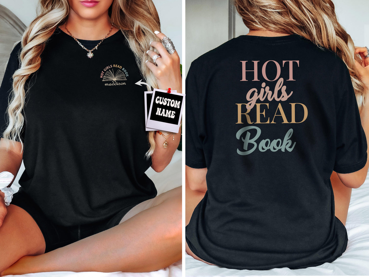 Hot Girls Read Book Tshirt, Reading Shirt, Custom Gift, Bookish Shirt, Book Lover Gift, Girlfriend Gift, Custom Shirt, Book Lover Shirt