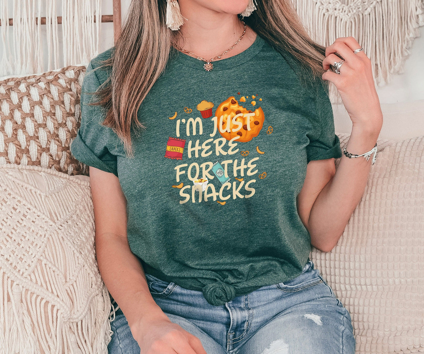 I'm Just Here for the Snacks Shirts, Match Day T-Shirts, Gift for Her, Birthday Gift, Food Lover Gift, Gift for Him, Kid Gift, Child Gift