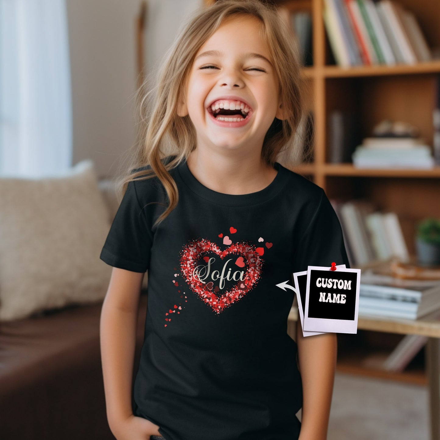 Valentine's Day Custom Daughter Heart Shirt, Birthday Gift, Valentine's Day Gift, Gift for Her, Personalization Gift, Heart Design