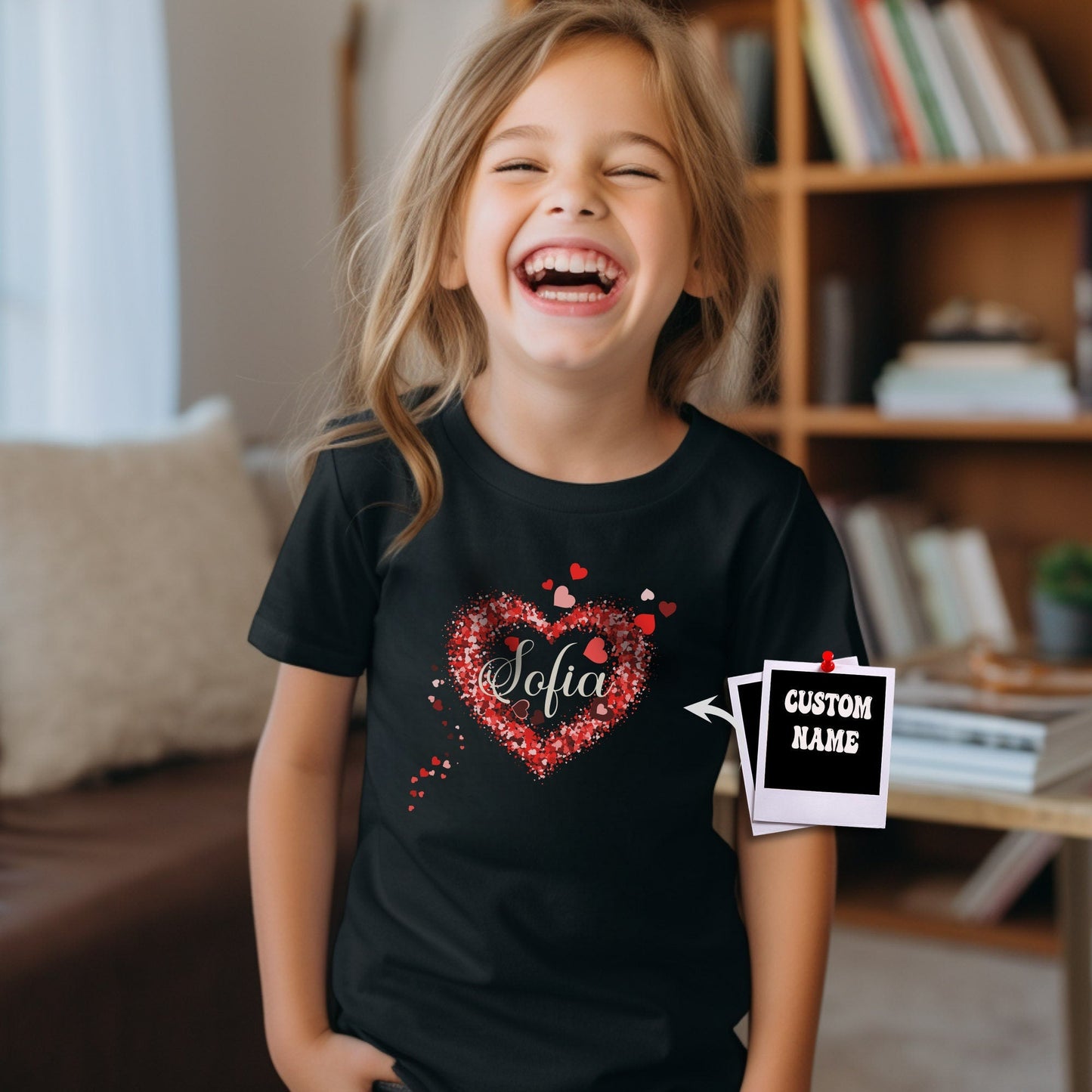 Valentine's Day Custom Daughter Heart Shirt, Birthday Gift, Valentine's Day Gift, Gift for Her, Personalization Gift, Heart Design
