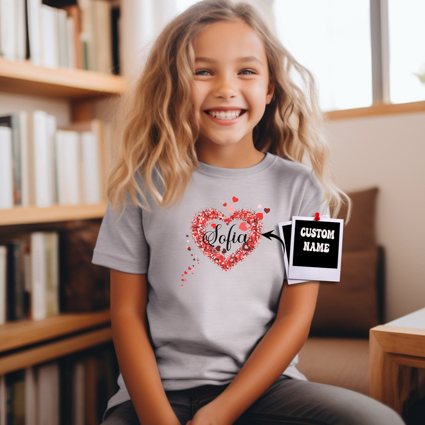 Valentine's Day Custom Daughter Heart Shirt, Birthday Gift, Valentine's Day Gift, Gift for Her, Personalization Gift, Heart Design