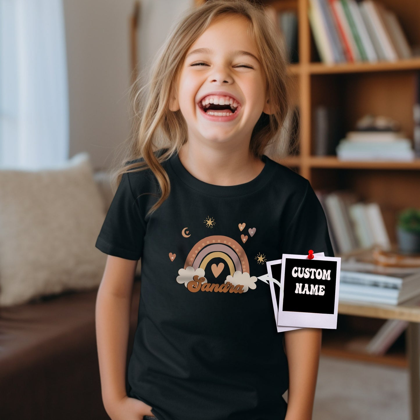 Custom Girl Name Shirt, Personalization Gift, Birthday Shirt, Custom T-Shirt, Valentine Day Gift, Rainbow Custom Gift, Gift for Her