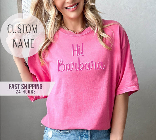 Custom Hi Tshirt, Custom Shirt, Personalized Gifts, Custom Name Shirt, Custom Gift, Gift for Her, Gift for Him, Name Shirt, Custom T shirt