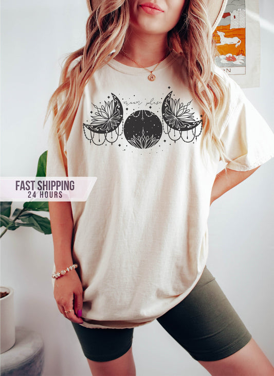 Moon Phase Tshirt, Mystical Moon Phase Shirt,   Shirt,Boho  Moon Shirt, Celestial Moon Shirt, Spiritual Shirt, Moon Phases Tee