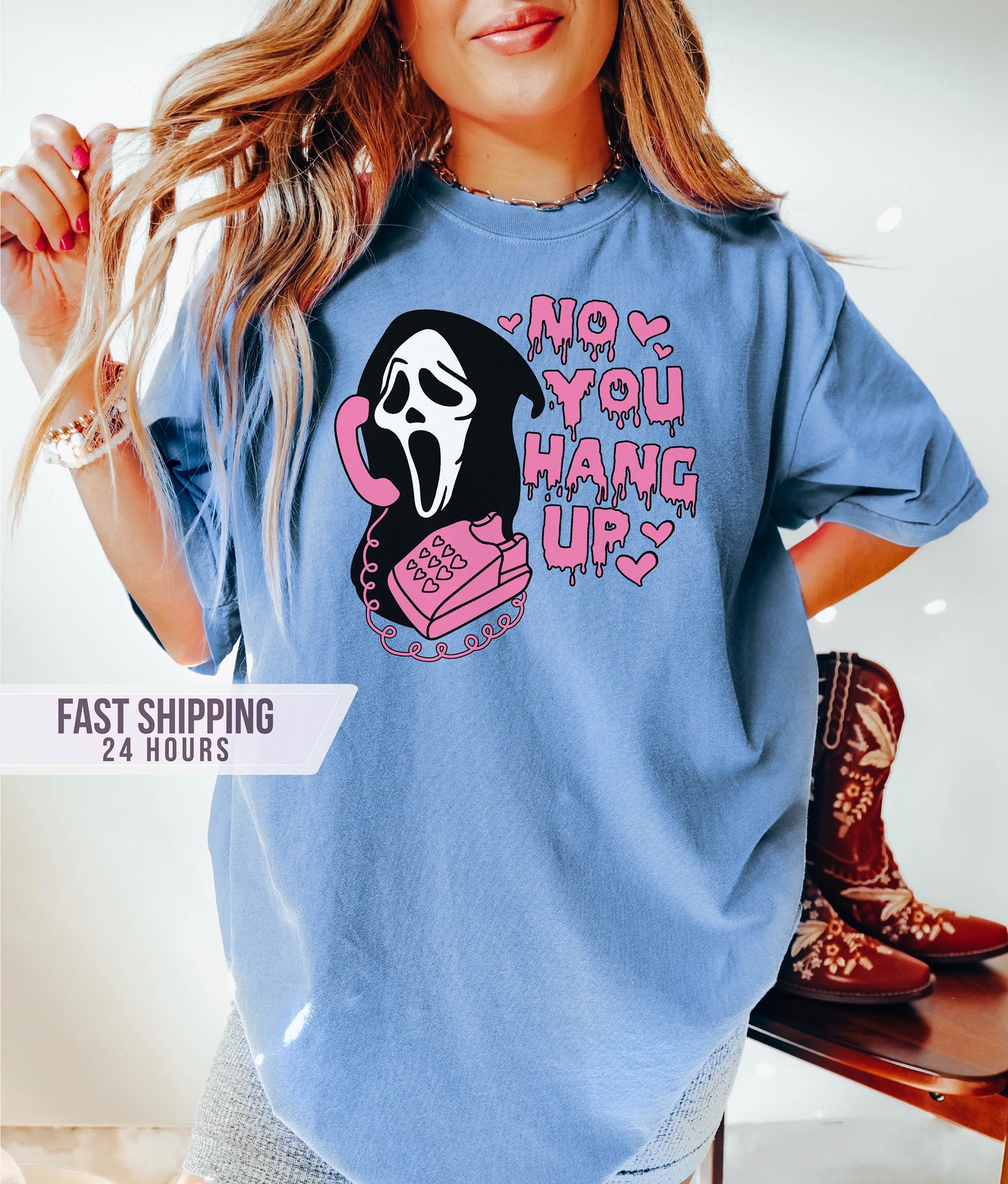 No You Hang Up Tshirt, Ghost Face  Shirt, Halloween Shirt, Valentine Shirt, Funny Shirt, Funny Ghost Face Shirt, Funny Valentines Shirt