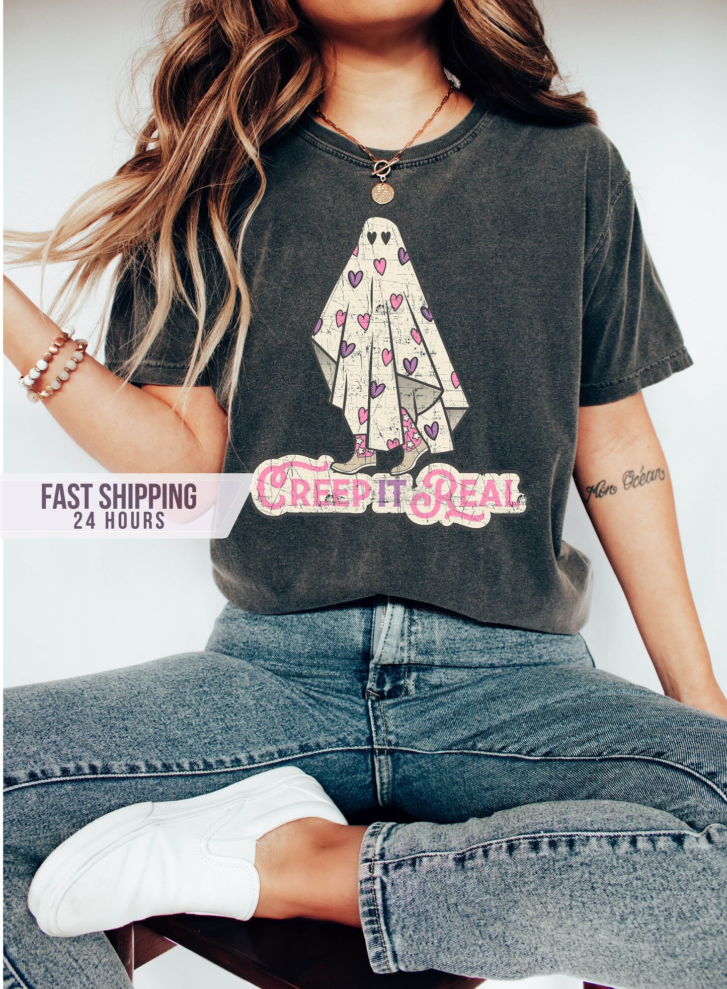 Creep It Real Tshirt, Halloween Shirt,  Shirt, Ghost Shirt,  Halloween Shirt, Funny Ghost Shirt,Halloween Gifts,Gift for Women