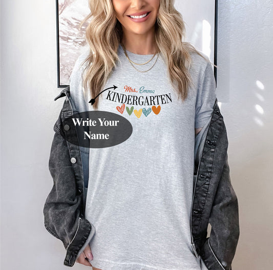Kindergarten Teacher Shirt, Custom Kindergarten, Teacher Shirt, Personalized Gift, Teacher, Kindergarten Teacher Shirt, Custom Gift
