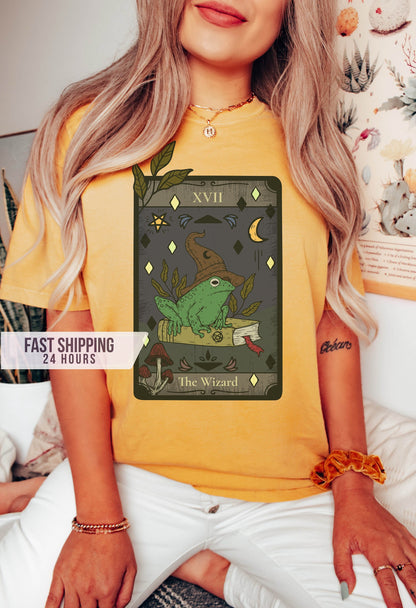 The Wizard Frog Tarot Card Tshirt, Frog Shirt, Tarot Card Shirt,  Frog Tshirt, Frog Lover Gift,  Shirt, Frog Lover Gift