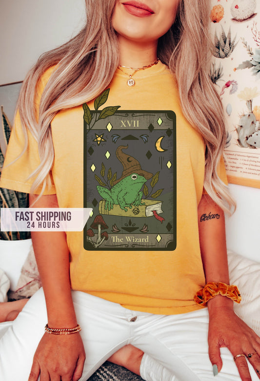 The Wizard Frog Tarot Card Tshirt, Frog Shirt, Tarot Card Shirt,  Frog Tshirt, Frog Lover Gift,  Shirt, Frog Lover Gift