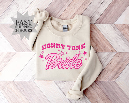 Honky Tonk Bride Sweatshirt, Bride Sweathirt, Bachelorette Party Hoodie, Country Western Sweatshirt, Bride Gifts, Western Bride Sweatshirt