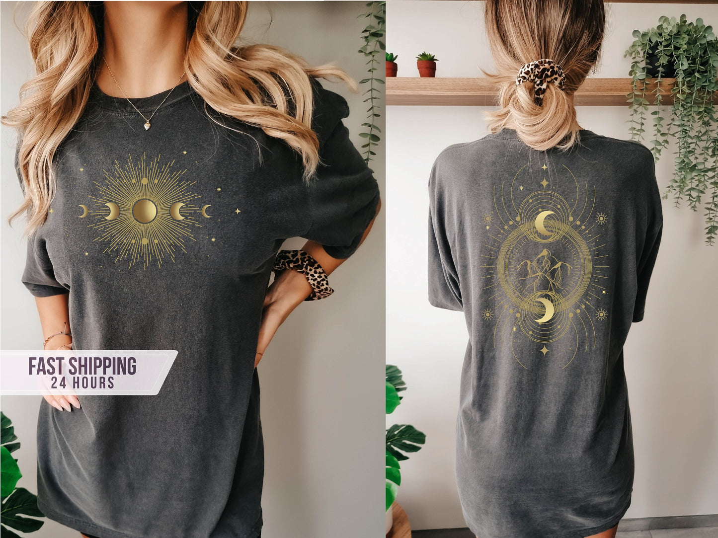 Mystic Moon And Sun Shirt,Moon Shirt,Celestial Moon Shirt,Spiritual Shirt,Mystical Moon Phase Shirt,Moon Phase Shirt,Boho  Moon Shirt