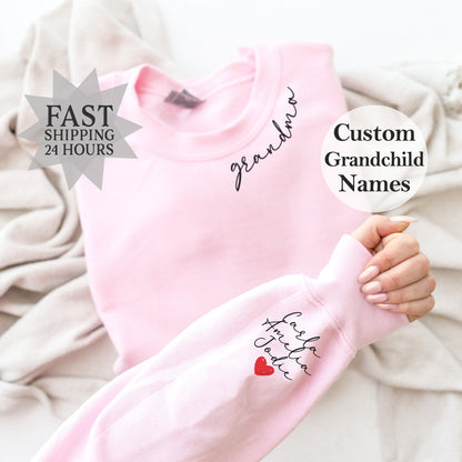Custom Grandma Sweatshirt, Mothers Day Gift, Gift for Grandmother,Personalized Gifts, Nana Sweatshirt, Custom Sweatshirt, New Grandma Gift
