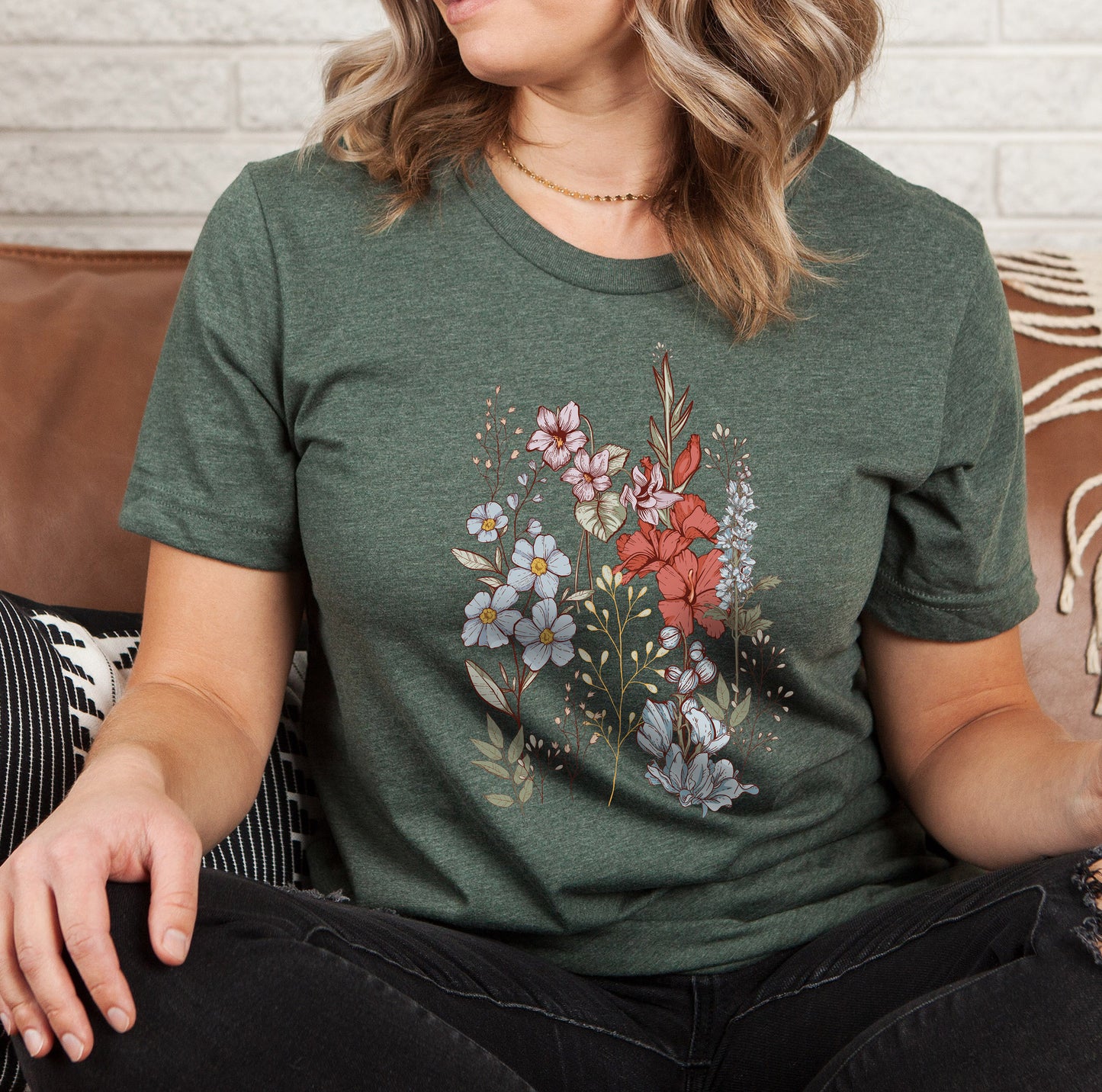 Pressed Flowers Tshirt, Wildflowers Shirt, Flower Girl Shirt, Shirt, Flower Shirt, Botanical Shirt, Flower Girl Gifts