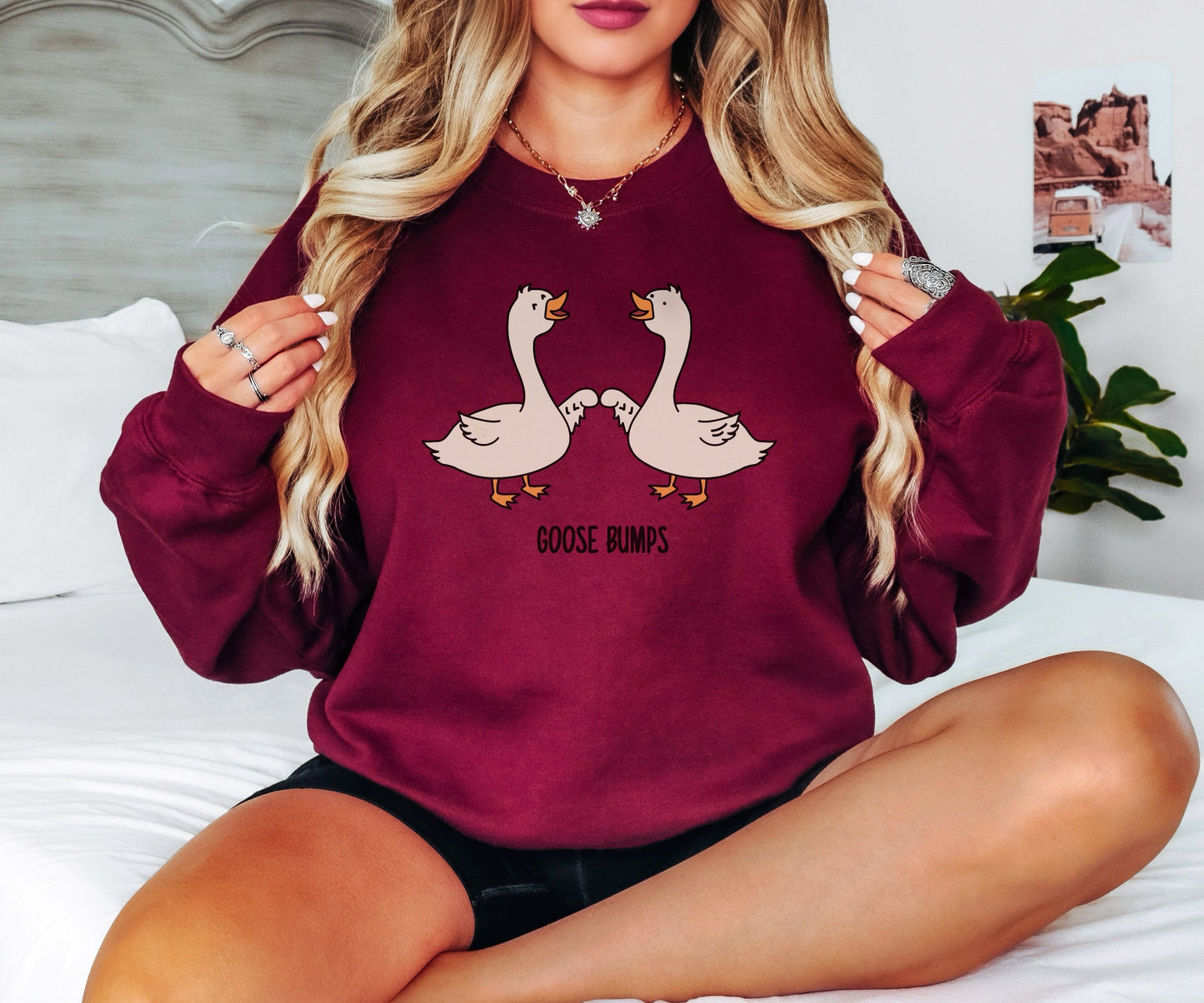 Goose Bumps Sweatshirt, Best Friend Sweatshirt, Couple Sweatshirt,Best Friend Gift,Funny Sweatshirt,Silly Goose Sweatshirt,Trendy Sweatshirt