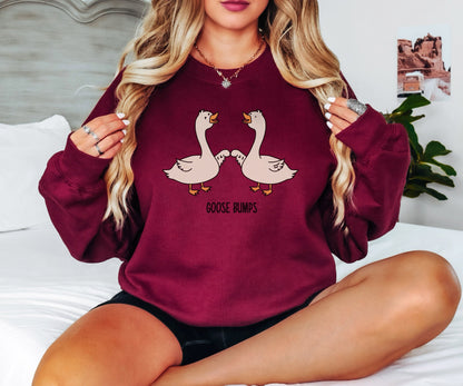 Goose Bumps Sweatshirt, Best Friend Sweatshirt, Couple Sweatshirt,Best Friend Gift,Funny Sweatshirt,Silly Goose Sweatshirt,Trendy Sweatshirt