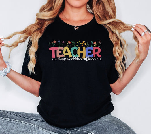 Flower Teacher Shirt, Teacher shirt,Teacher Gifts, Teacher Shirt,Coffee Shirt, Back To School ,Teachers Day Shirt ,Teacher Gift,Flower Shirt