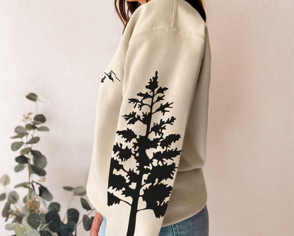 Pine Tree Sweatshirt, Mountain Sweatshirt, Nature Lover Gift, Tree Sweatshirt, Pine Tree Hoodie, Gift for Him, Hiking Gift, Gift for Her