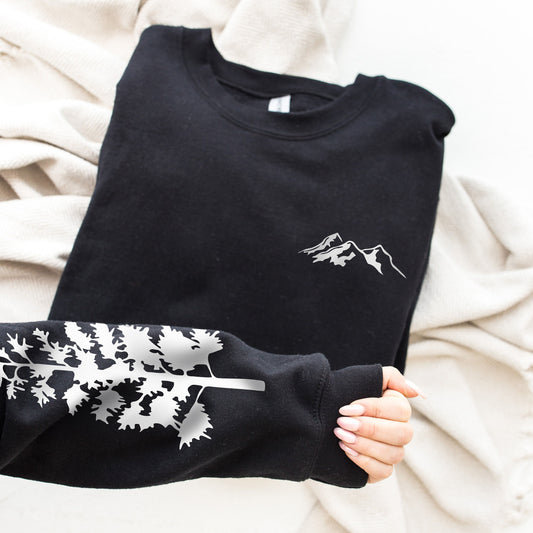 Pine Tree Sweatshirt, Mountain Sweatshirt, Nature Lover Gift, Tree Sweatshirt, Pine Tree Hoodie, Gift for Him, Hiking Gift, Gift for Her