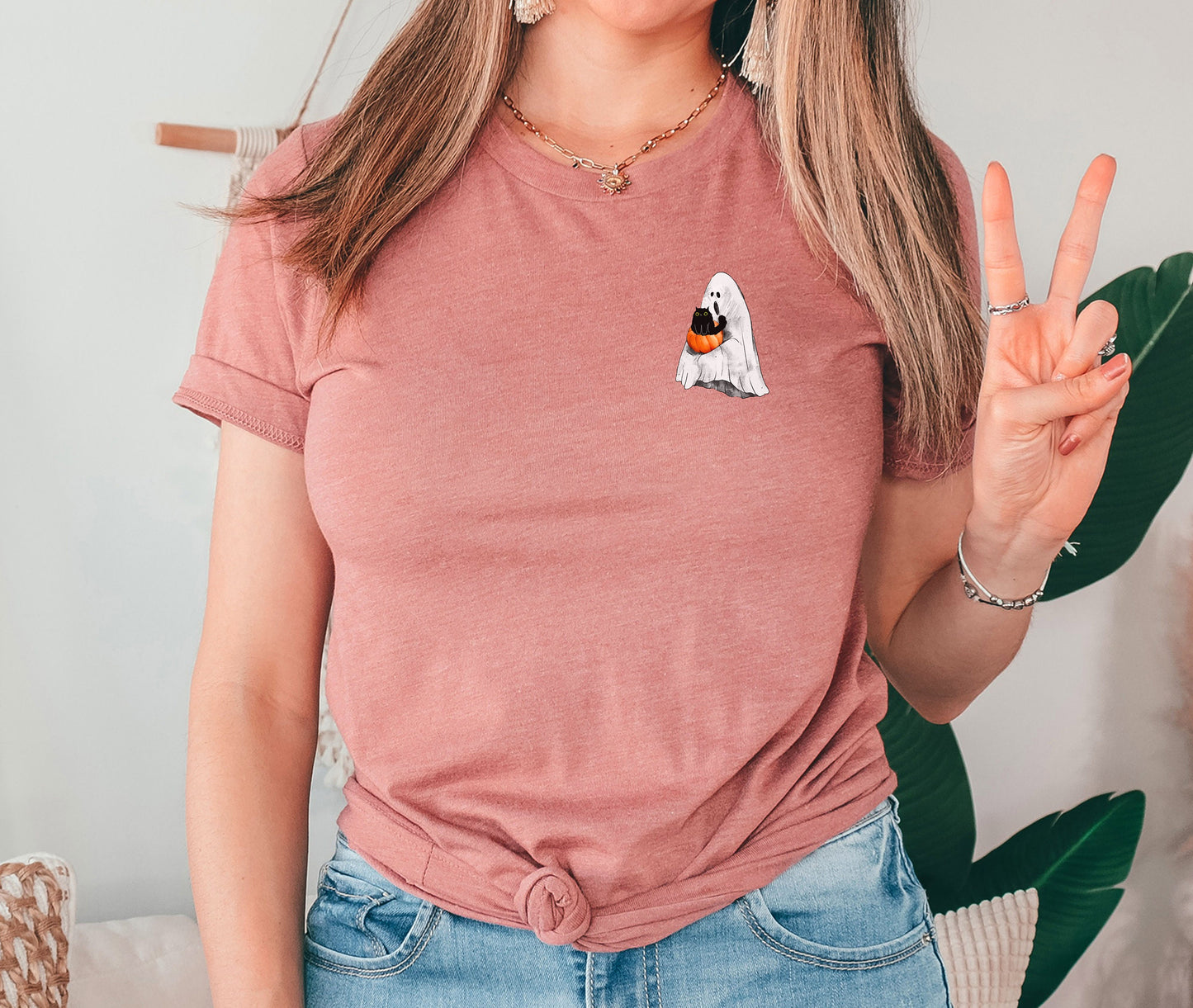 Ghost and Cat Tshirt, Black Cat Shirt, Cute Ghost,Ghost Shirt, Halloween Shirt, Halloween Gifts, Shirt,Cat Mom Gift,Halloween Gift,Cat Shirt