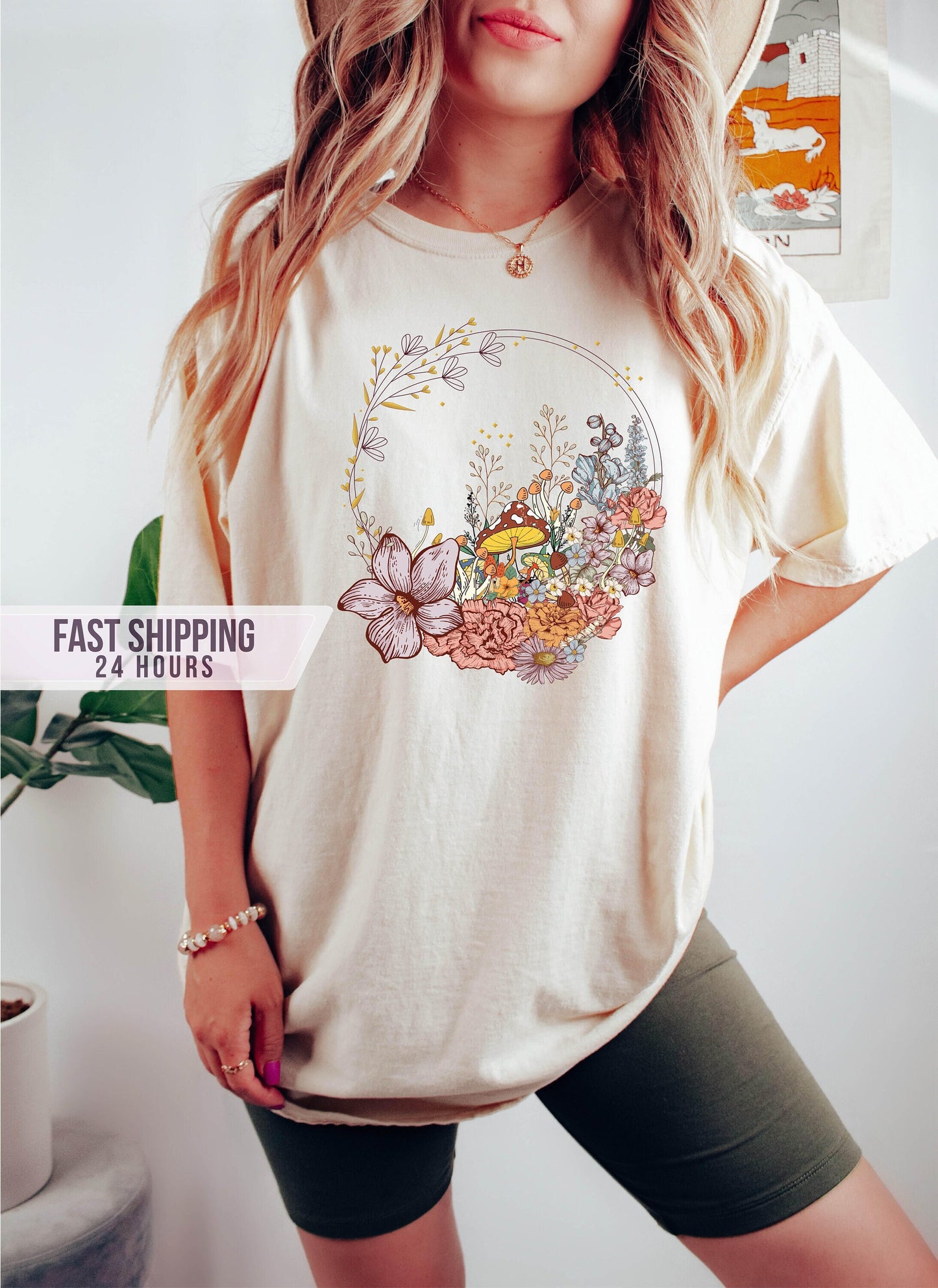Flower Tshirt, Flower Shirt, Flower Girl Shirt, Floral Shirt, Flower Girl Gift, Mothers Day Gift, Girlfriend Gift, Mushroom Shirt