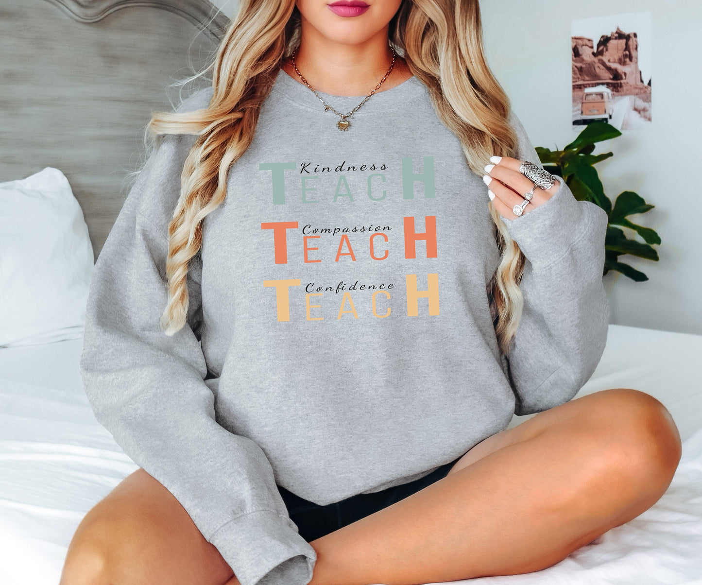 Kindness Teach Compassion Teach Confidence Teach Sweatshirt,Teacher Appreciation Gift,Teacher Gift,Teacher Gifts,Teacher Hoodie,Teachers Day