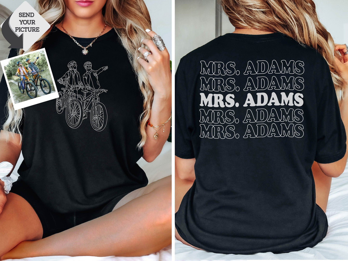 Custom Line art photo Tshirt, Custom Shirt, Personalized Gifts, Custom Name Shirt, Custom Portrait, Custom Gift, Photo Tee, Bestriend Gift