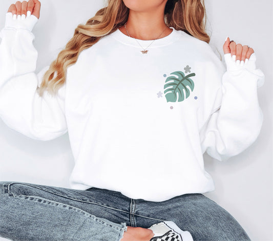 Plant Pocket Sweatshirt, Monstera Plant Hoodie, Flower Girl Gift, Plant Sweatshirt, Plant Gifts, Plant Lover Gift, Plant Hoodie,Gift for Her
