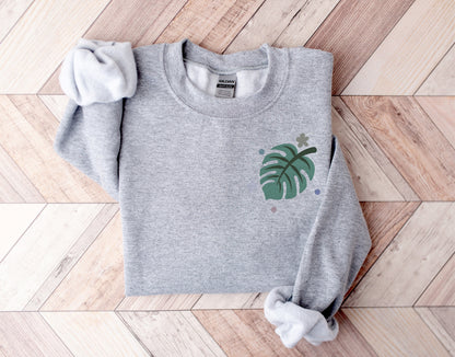 Plant Pocket Sweatshirt, Monstera Plant Hoodie, Flower Girl Gift, Plant Sweatshirt, Plant Gifts, Plant Lover Gift, Plant Hoodie,Gift for Her