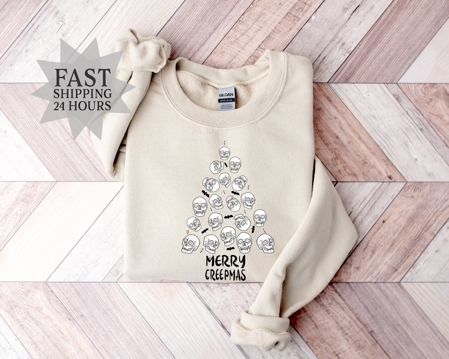 Merry Creepmas Sweatshirt, Skull Sweatshirt, Merry Christmas Hoodie, Christmas Gifts, Christmas Sweatshirt, Skull Hoodie, Christmas Hoodie