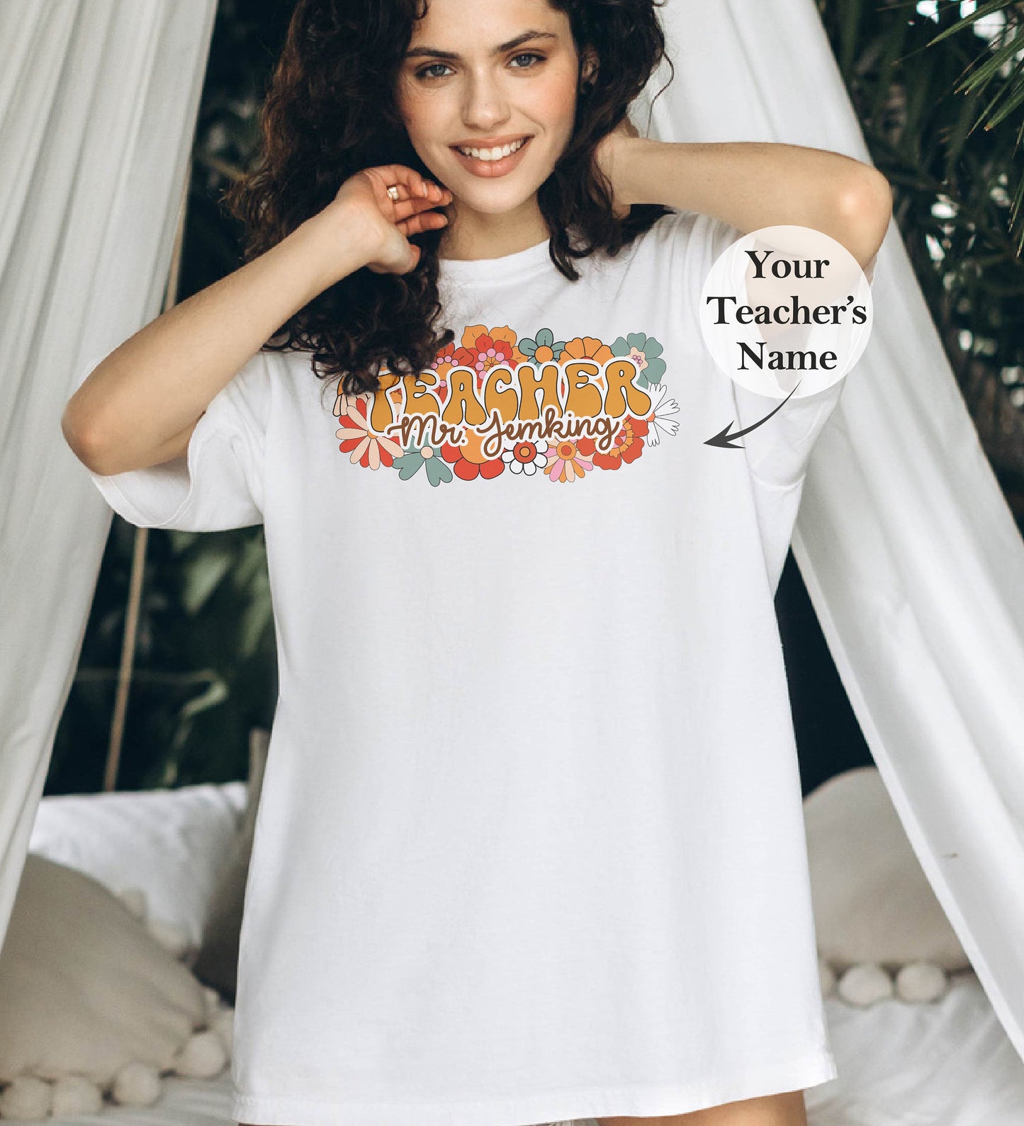 Custom Flower Teacher Shirt, Teacher Shirt, Custom Shirt, Flower Shirt, Personalized Gifts, Custom Gift, Flower Teacher