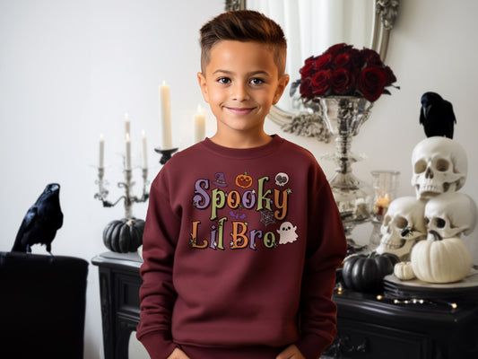 Spooky Lil Bro Sweatshirt, Little Brother Sweatshirt, Halloween Sweatshirt, Spooky Seasons, Little Bro Hoodie, Halloween Gifts,Spooky Hoodie
