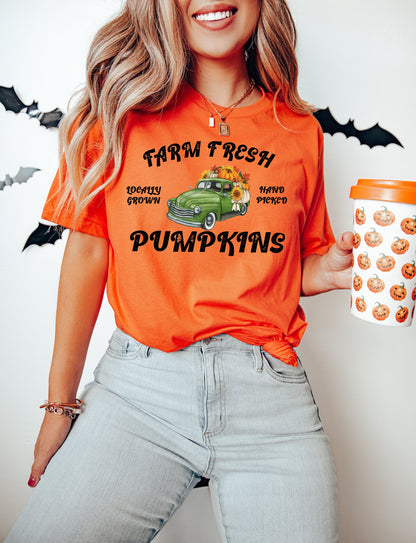Farm Fresh Pumpkin Tshirt, Fall Shirt, Pumpkin Shirt, Farmer Shirt, Fall Gift, Pumpkin Patch Shirt, Farm Gift, Fall Gift, Thanksgiving Gift