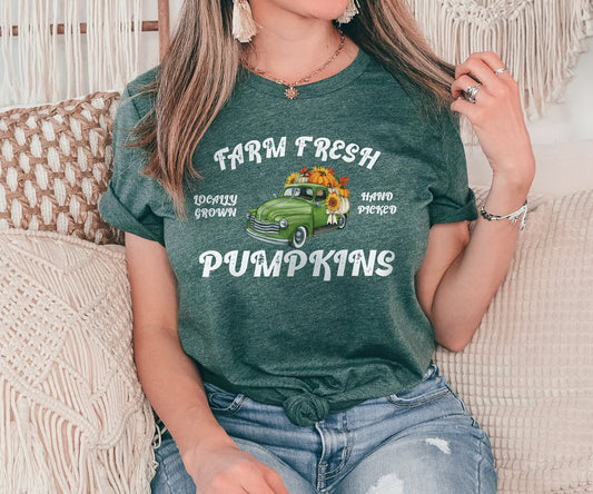 Farm Fresh Pumpkin Tshirt, Fall Shirt, Pumpkin Shirt, Farmer Shirt, Fall Gift, Pumpkin Patch Shirt, Farm Gift, Fall Gift, Thanksgiving Gift