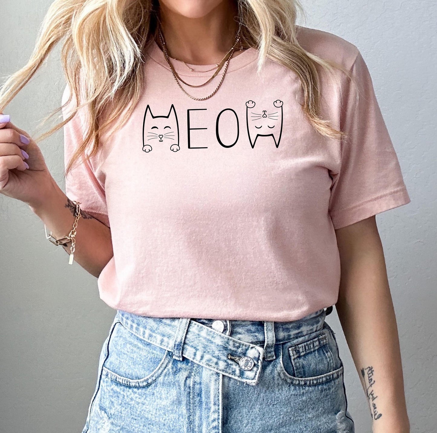 Meow Tshirt, Cat Mom Shirt, Cat Shirt, Cat Lover Shirt, Cat Lover Gift, Funny Cat Shirt, Women, Shirt, Cute Cat Shirt, Gift for Women