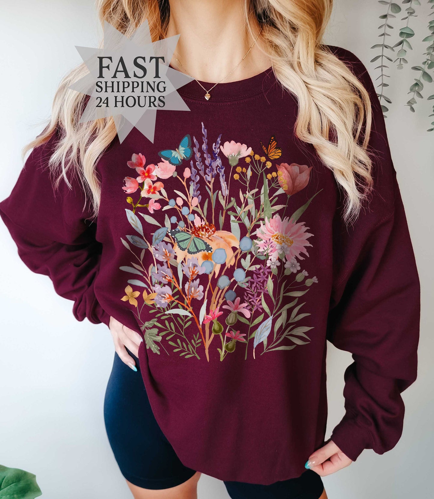 Colorful Flower Sweatshirt Flower Hoodie, Floral Sweatshirt, Flower Girl Gift, Women Hoodie, Flower Girl Gift, Girlfriend Gift, Mom Gifts