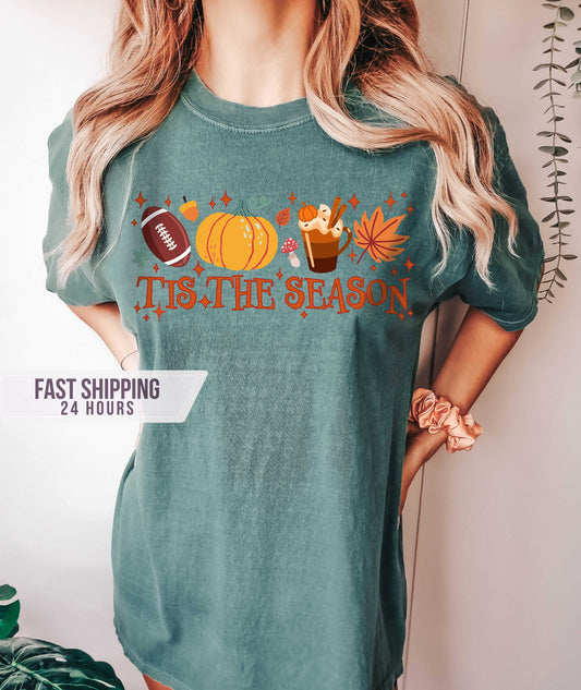 Tis The Season Tshirt,Fall Coffee Tshirt,Thanksgiving Gift,Pumpkin Shirt,Thanksgiving Shirt,Pumpkin Spice Tshirt,Pumpkin Shirt,Fall Shirt